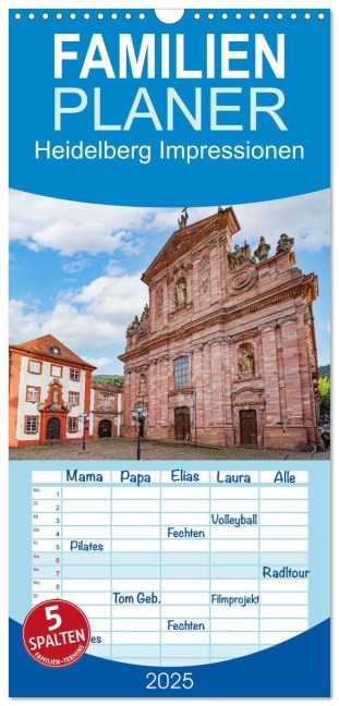 Familienplaner 2025 - Heidelberg Impressionen mit 5 Spalten (Wandkalender, 21 x 45 cm) CALVENDO - Dirk Meutzner