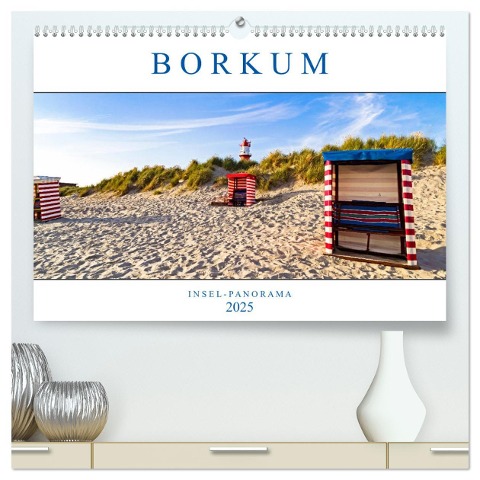 Borkum Inselpanorama (hochwertiger Premium Wandkalender 2025 DIN A2 quer), Kunstdruck in Hochglanz - Andrea Dreegmeyer