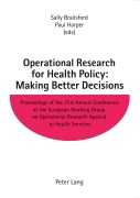Cover-Bild zum Titel 'Operational Research for Health Policy: Making Better Decisions' von ''