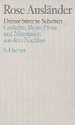 Cover-Bild zum Titel 'Deiner Stimme Schatten' von 'Rose Ausländer'