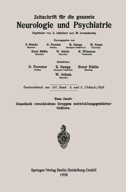 Genetisch verschiedene Gruppen entwicklungsgestörter Gehirne - Hans Jacob