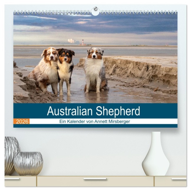 Australian Shepherd 2026 (hochwertiger Premium Wandkalender 2026 DIN A2 quer), Kunstdruck in Hochglanz - Annett Mirsberger