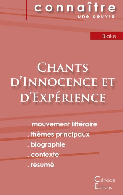 Fiche de lecture Chants d'Innocence et d'Expérience (analyse littéraire de référence et résumé complet) - William Blake