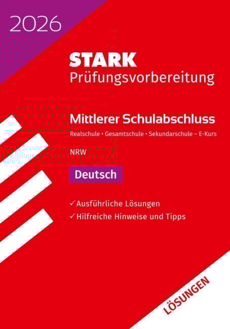 STARK Lösungen zu Deutsch E-Kurs - Mittlerer Schulabschluss (MSA) 2026 NRW - Prüfungsvorbereitung - 