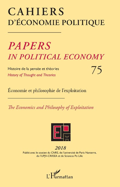 Cahiers d'economie politique 75 - Cnrs Publie avec le soutien du Cnrs