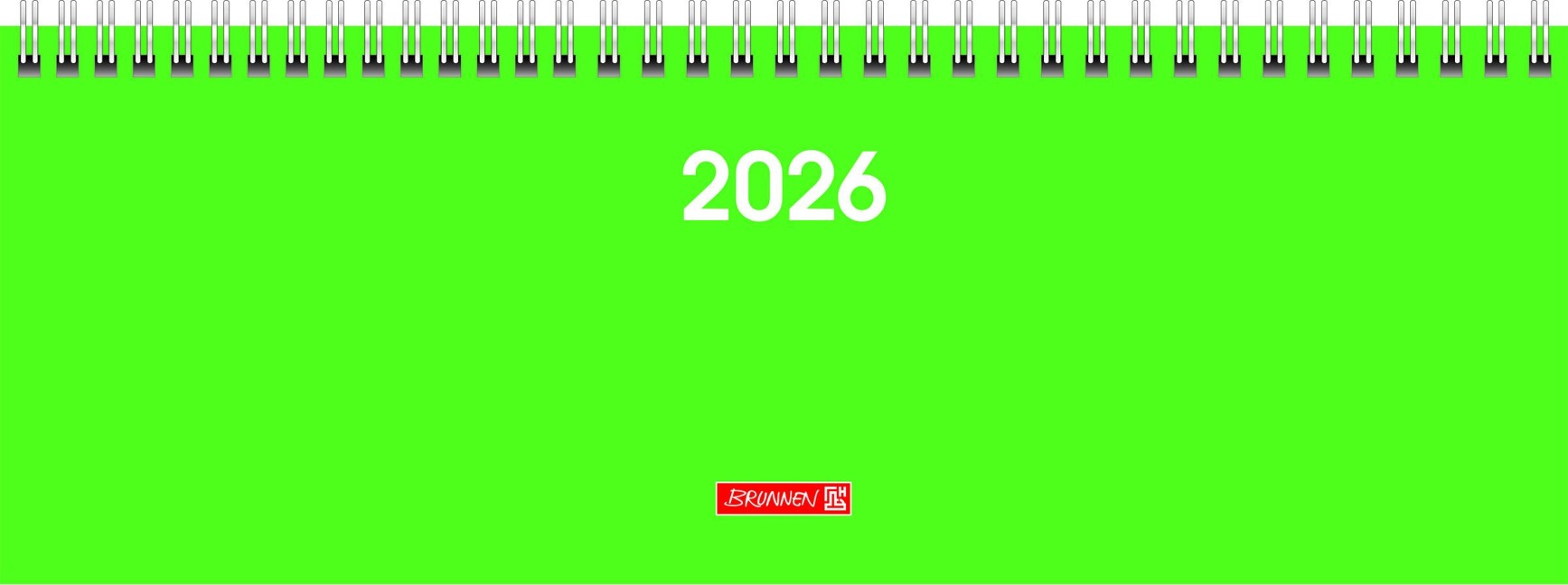 BRUNNEN 1077261536 | Querterminbuch Mod. 772 2026 | 297×105 mm, Karton, grün - 