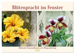 Cover-Bild zum Titel 'Blütenpracht am Fenster (Wandkalender 2026 DIN A2 quer), CALVENDO Monatskalender' von 'Claudia Kleemann'