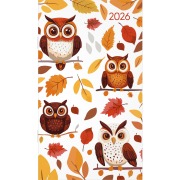 Cover-Bild zum Titel 'Miniplaner Style Eulen 2026 - Taschen-Kalender 9x15 cm - Weekly - 64 Seiten - 1 Seite 1 Woche - Notiz-Heft - Alpha Edition' von ''
