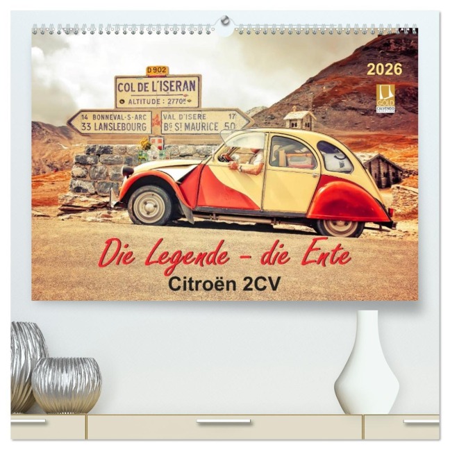 Die Legende - die Ente, Citroën 2CV (hochwertiger Premium Wandkalender 2026 DIN A2 quer), Kunstdruck in Hochglanz - Peter Roder