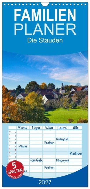 Familienplaner 2027 - Die Stauden, Naturpark in den westlichen Wälder Augsburgs mit 5 Spalten (Wandkalender, 21 x 45 cm) CALVENDO - Herbert Böck