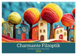 Cover-Bild zum Titel 'Charmante Filzoptik. Aus Wolle erschaffene Wohnwelten (Wandkalender 2026 DIN A3 quer), CALVENDO Monatskalender' von 'Rose Hurley'