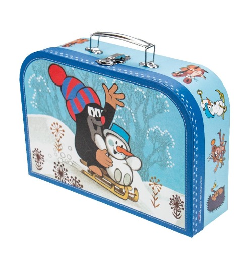Kinderkoffer Der kleine Maulwurf Winter mit Schneemann Rodeln - 