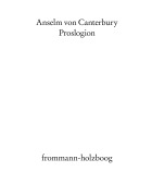 Cover-Bild zum Titel 'Proslogion' von 'Anselm Von Canterbury'
