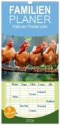 Familienplaner 2026 - Hühner Federvieh mit 5 Spalten (Wandkalender, 21 x 45 cm) CALVENDO - Peter Roder
