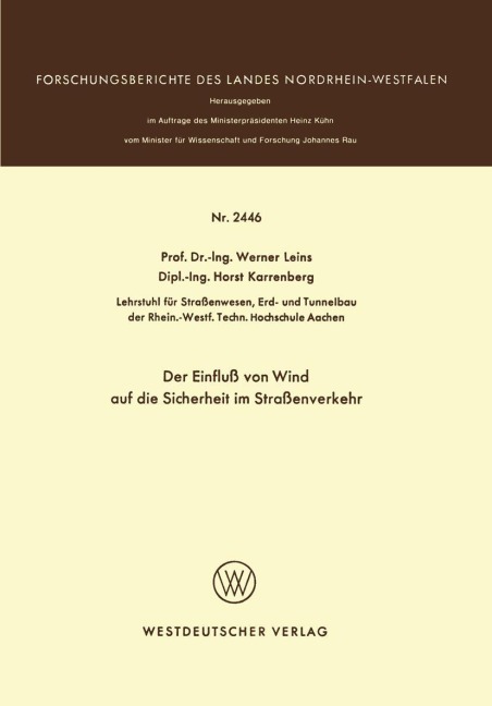 Der Einfluß von Wind auf die Sicherheit im Straßenverkehr - Werner Leins