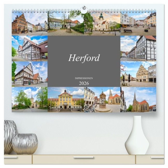 Herford Impressionen (hochwertiger Premium Wandkalender 2026 DIN A2 quer), Kunstdruck in Hochglanz - Dirk Meutzner
