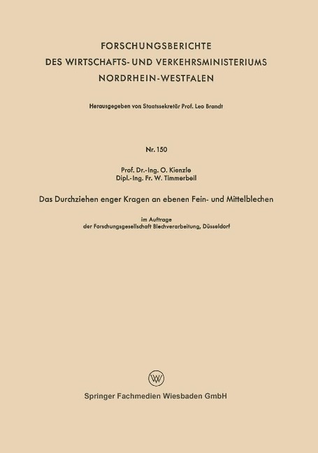 Das Durchziehen enger Kragen an ebenen Fein- und Mittelblechen - Otto Kienzle