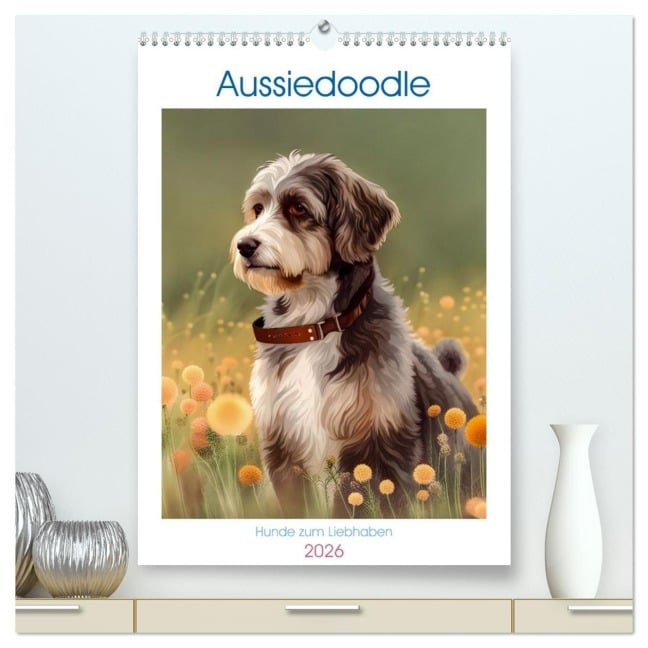 Aussiedoodle - Hunde zum Liebhaben (hochwertiger Premium Wandkalender 2026 DIN A2 hoch), Kunstdruck in Hochglanz - Angelika Beuck