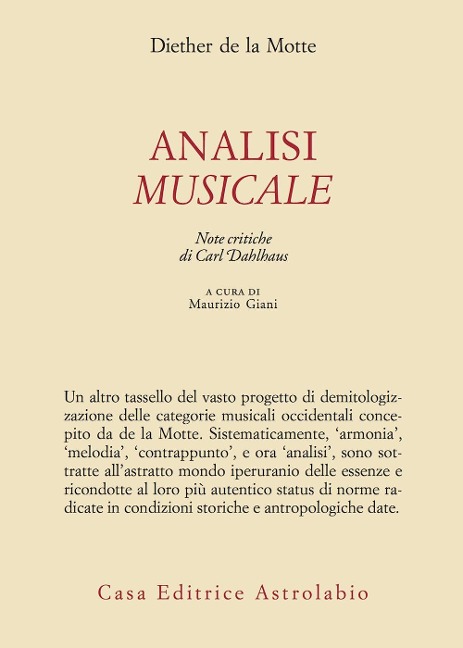 Analisi musicale - Diether De La Motte