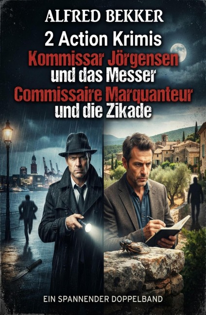 2 Action Krimis: Kommissar Jörgensen und das Messer / Commissaire Marquanteur und die Zikade - Alfred Bekker