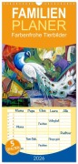 Cover-Bild zum Titel 'Familienplaner 2026 - Farbenfrohe Tierbilder mit 5 Spalten (Wandkalender, 21 x 45 cm) CALVENDO' von 'Werner Braun'