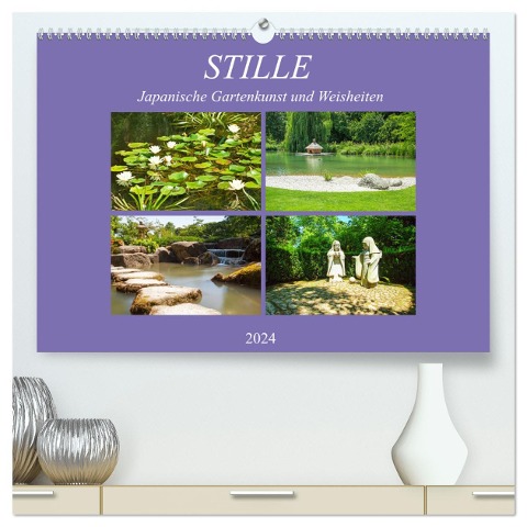 Stille. Japanische Gartenkunst und Weisheiten (hochwertiger Premium Wandkalender 2024 DIN A2 quer), Kunstdruck in Hochglanz - Martina Marten