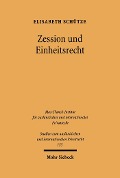 Cover-Bild zum Titel 'Zession und Einheitsrecht' von 'Elisabeth Schütze'