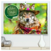 Cover-Bild zum Titel 'Wilder Style. Modische Wölfe in der Natur (hochwertiger Premium Wandkalender 2026 DIN A2 quer), Kunstdruck in Hochglanz' von 'Rose Hurley'