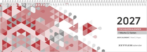 Cover-Bild zum Titel 'Tischquerkalender 1W/2S rot 2027' von ''