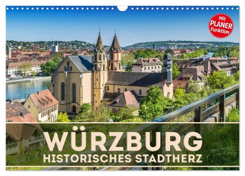 WÜRZBURG Historisches Stadtherz (Wandkalender 2024 DIN A3 quer), CALVENDO Monatskalender - Melanie Viola