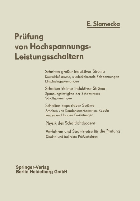 Prüfung von Hochspannungs-Leistungsschaltern - Ernst Slamecka