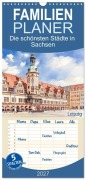 Cover-Bild zum Titel 'Familienplaner 2027 - Die schönsten Städte in Sachsen mit 5 Spalten (Wandkalender, 21 x 45 cm) CALVENDO' von 'Claudia Kleemann'