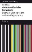 Cover-Bild zum Titel '»Dieses widerliche Gemetzel«. Über das Leid der Tiere und den Vegetarismus' von 'Voltaire'