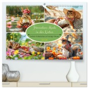 Cover-Bild zum Titel 'Hörnchen-Mode in der Natur. Niedliche Eichhörnchen auf trendiger Mission (hochwertiger Premium Wandkalender 2026 DIN A2 quer), Kunstdruck in Hochglanz' von 'Rose Hurley'