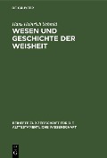 Cover-Bild zum Titel 'Wesen und Geschichte der Weisheit' von 'Hans Heinrich Schmid'