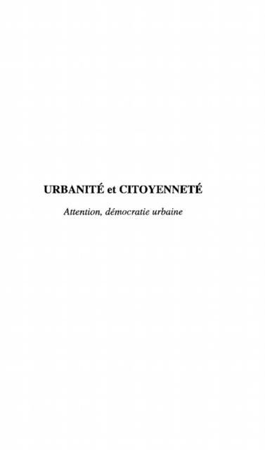 Urbanite et Citoyennete - Bernard Crozel