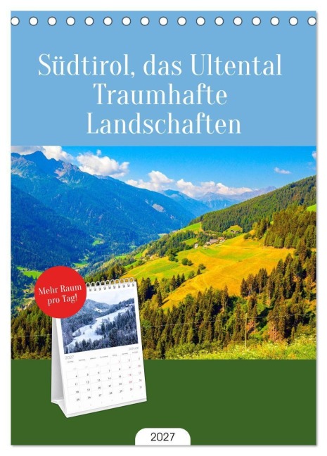 Tischplaner 2027 - Südtirol, das Ultental Traumhafte Landschaften (A5 Tischkalender zum Aufstellen) CALVENDO - Klaus Scholz