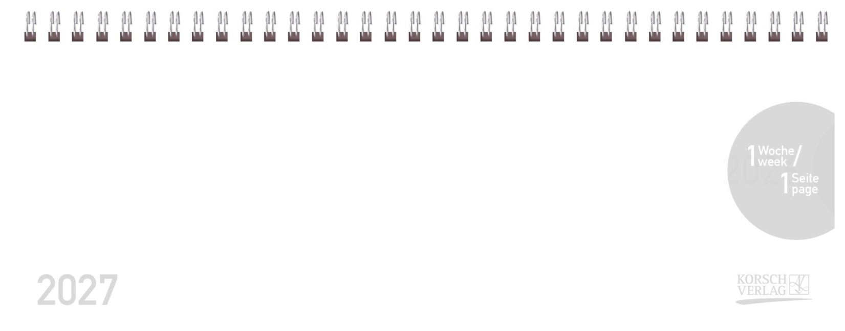 Tischkalender quer Classic Colourlux 2027 weiß - 
