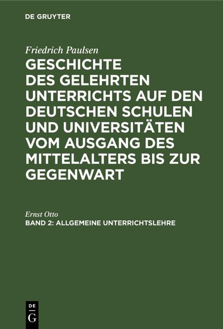 Allgemeine Unterrichtslehre - Ernst Otto