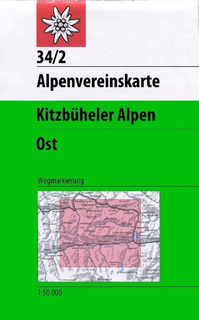 DAV Alpenvereinskarte 34/2 Kitzbüheler Alpen Ost 1 : 50 000 Wegmarkierungen - 
