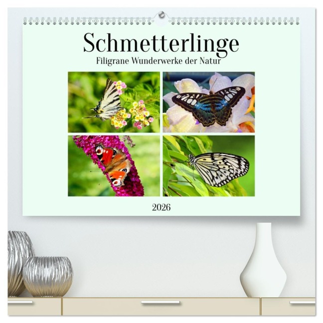 Schmetterlinge - Filigrane Wunderwerke der Natur (hochwertiger Premium Wandkalender 2026 DIN A2 quer), Kunstdruck in Hochglanz - Claudia Kleemann