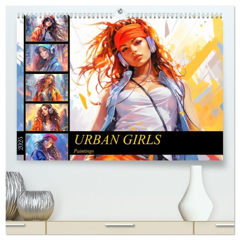 Urban Girls. Paintings (hochwertiger Premium Wandkalender 2025 DIN A2 quer), Kunstdruck in Hochglanz - Rose Hurley