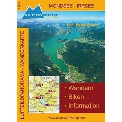 Mondsee - Irrsee Luftbildpanorama - Wanderkarte - 