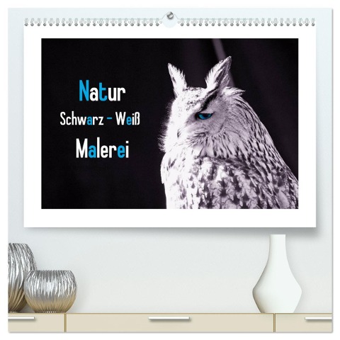 Natur schwarz - weiß Malerei (hochwertiger Premium Wandkalender 2024 DIN A2 quer), Kunstdruck in Hochglanz - Tanja Riedel