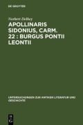 Cover-Bild zum Titel 'Apollinaris Sidonius, carm. 22: Burgus Pontii Leontii' von 'Norbert Delhey'