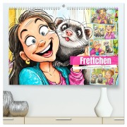 Cover-Bild zum Titel 'Frettchen. Lustige Cartoons und witzige Sprüche (hochwertiger Premium Wandkalender 2026 DIN A2 quer), Kunstdruck in Hochglanz' von 'Rose Hurley'