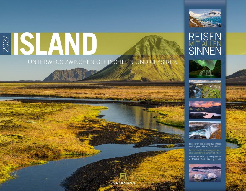 Island Kalender 2027 | Unterwegs zwischen Gletschern und Geysiren - Ackermann Kunstverlag GmbH