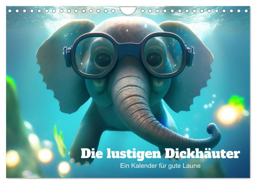 Die lustigen Dickhäuter. Ein Kalender für gute Laune (Wandkalender 2026 DIN A4 quer), CALVENDO Monatskalender - Artefacti Artefacti