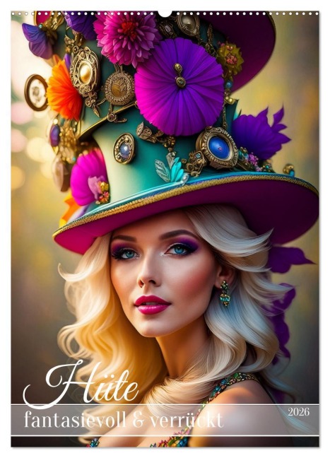 Hüte - fantasievoll und verrückt (Wandkalender 2026 DIN A2 hoch), CALVENDO Monatskalender - Fotodesign Verena Scholze