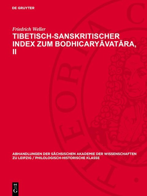 Tibetisch-sanskritischer Index zum Bodhicaryavatara, II - Friedrich Weller